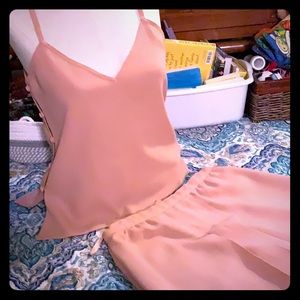 Nude 2 piece vintage camisole & knee length skirt